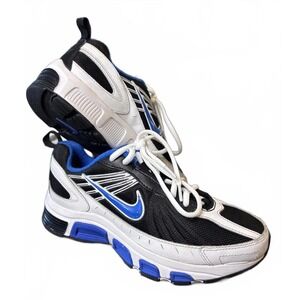 Nike T-Run 4 Youth Running Shoes Black White Blue Sneakers Kids‎ Size 5Y Vintage